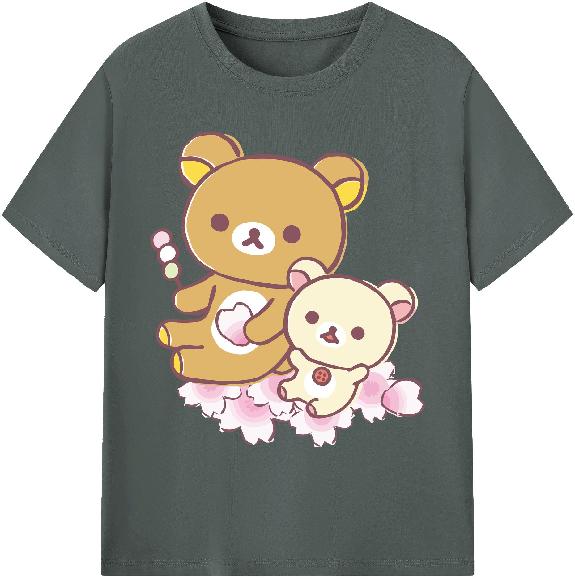 （画像用） リラックマ リラックマ キイロイトリ Rilakkuma Korilakkuma Kiiroitori 綿100％ メンズ半袖Tシャツ｜肌触りやわらか＆通気性